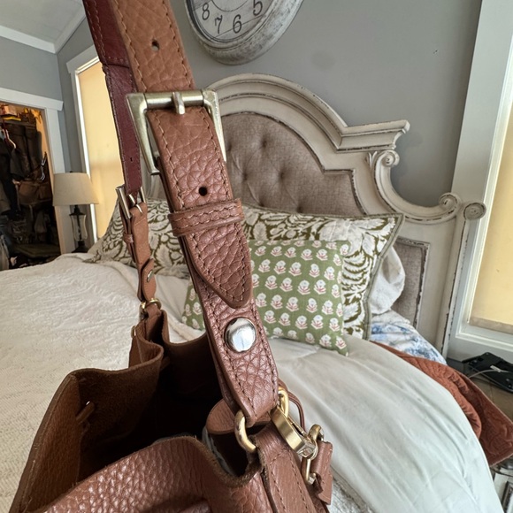 Gigi new york Brown Leather Bucket Bag purse Guc - Picture 4 of 6